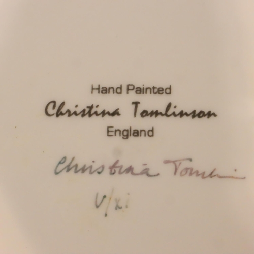 201 - Christina Tomlinson painted limited edition (5/11) plate, D: 30 cm. P&P Group 3 (£25+VAT for the fir... 