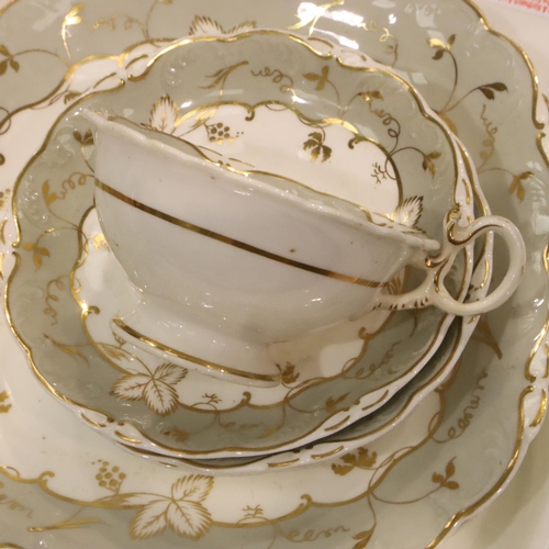 211 - Selection of Victorian gilded dinner and teaware. Not available for in-house P&P, contact Paul O'Hea... 