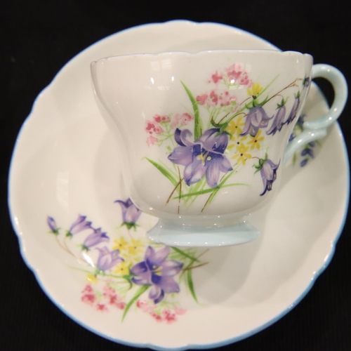 238 - Six Shelley tea cups and saucers in the Wild Flowers pattern. Not available for in-house P&P, contac... 