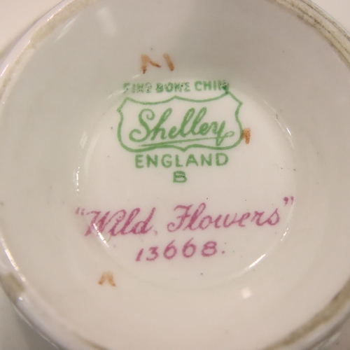 238 - Six Shelley tea cups and saucers in the Wild Flowers pattern. Not available for in-house P&P, contac... 