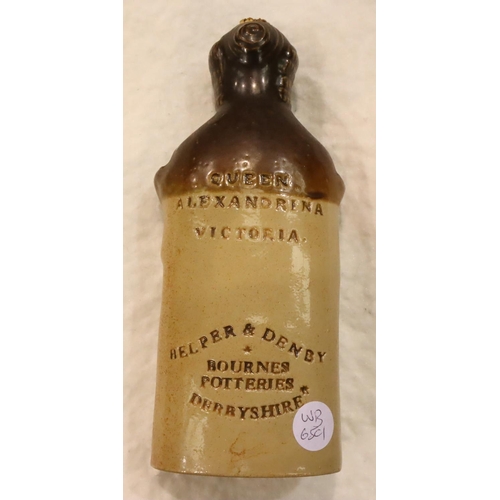 259 - Stoneware Victoria decanter by Belper and Denby, H: 20 cm. P&P Group 2 (£18+VAT for the first lot an... 