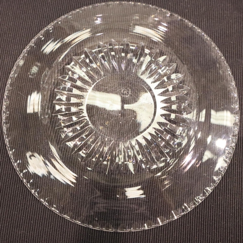 298 - A set of eight Brierley crystal cake plates (some with small chips) and eight mixed Edinburgh crysta... 