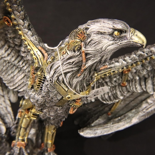 314 - Steampunk style Eagle, H: 28 cm. P&P Group 3 (£25+VAT for the first lot and £5+VAT for subsequent lo... 