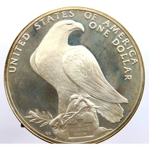 3032 - 1984 USA Los Angeles Olympics Dollar, encapsulated and boxed. P&P Group 1 (£14+VAT for the first lot... 