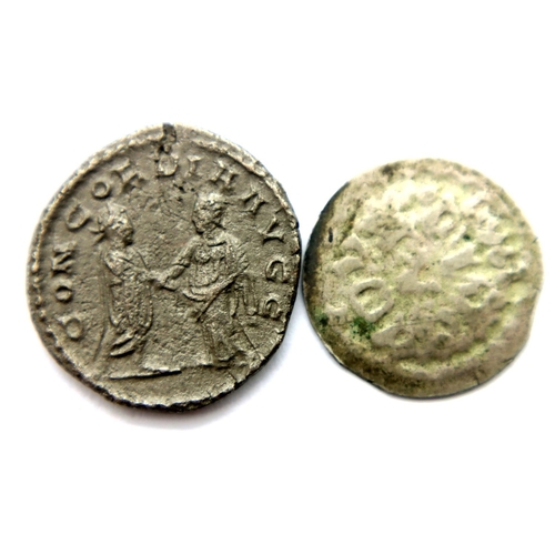 3094 - 244AD - Roman Silver Antoninianus of Emperor Phillip the Arab and a 253 AD - Silver Antoninianus of ... 