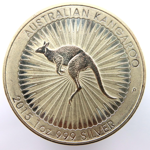 3105 - 2015 - 1 oz Bullion Silver Australian Kangaroo. P&P Group 1 (£14+VAT for the first lot and £1+VAT fo... 