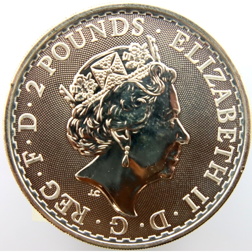 3110 - 2021 - 1 oz Bullion 2 Pound Britannia. P&P Group 1 (£14+VAT for the first lot and £1+VAT for subsequ... 