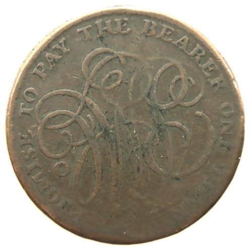 3111 - 1784 - Druids Head - Mining Penny Token - North Wales. P&P Group 1 (£14+VAT for the first lot and £1... 