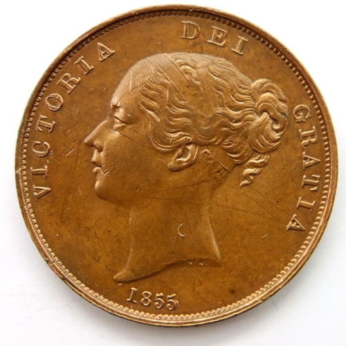 3121 - 1855 - Copper Penny of Queen Victoria. P&P Group 1 (£14+VAT for the first lot and £1+VAT for subsequ... 