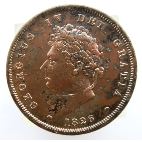 3123 - 1826 - Copper Penny of King George IV. P&P Group 1 (£14+VAT for the first lot and £1+VAT for subsequ... 