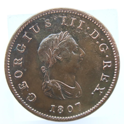 3124 - 1807 - Copper Half Penny of King George III. P&P Group 1 (£14+VAT for the first lot and £1+VAT for s... 