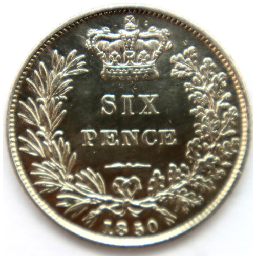 3139 - 1850 - Silver Sixpence of Young Queen Victoria. P&P Group 1 (£14+VAT for the first lot and £1+VAT fo... 