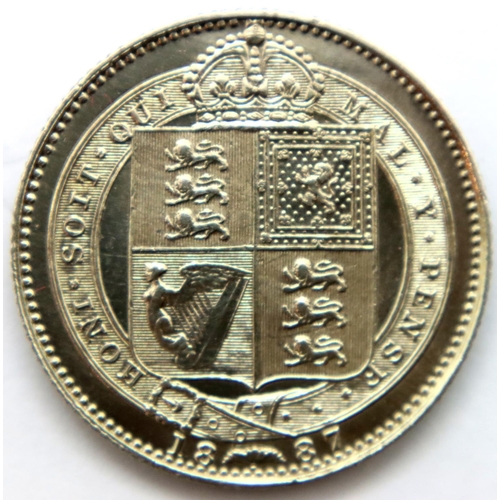 3158 - 1887 - Silver Shilling of Queen Victoria. P&P Group 1 (£14+VAT for the first lot and £1+VAT for subs... 