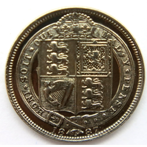 3160 - 1887 - Silver Sixpence of Queen Victoria. P&P Group 1 (£14+VAT for the first lot and £1+VAT for subs... 