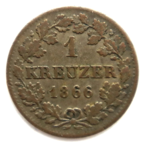 3165 - 1866 - Silver Kreuzer - Bavarian States. P&P Group 1 (£14+VAT for the first lot and £1+VAT for subse... 