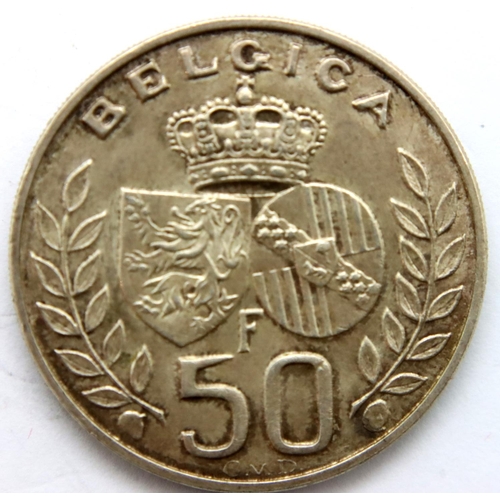 3169 - 1960 - Silver 50 Francs - Belgium. P&P Group 1 (£14+VAT for the first lot and £1+VAT for subsequent ... 