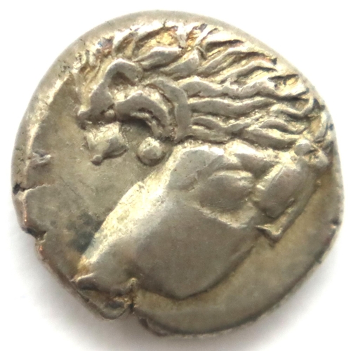 3188 - 500BC - Lion stellate - Ionia Silver Greek Obol - Archaic period. P&P Group 1 (£14+VAT for the first... 