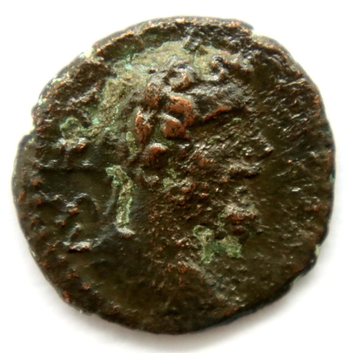 3196 - AD 193 - Bronze Provincial AE16 of Roman Emperor Sepimius Severus with Serpent entwined (Thrace). P&... 