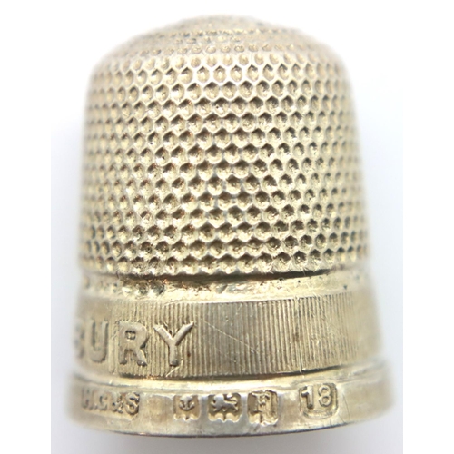 3204 - HG & S - Aylesbury Silver Hallmarked Thimble. P&P Group 1 (£14+VAT for the first lot and £1+VAT for ... 