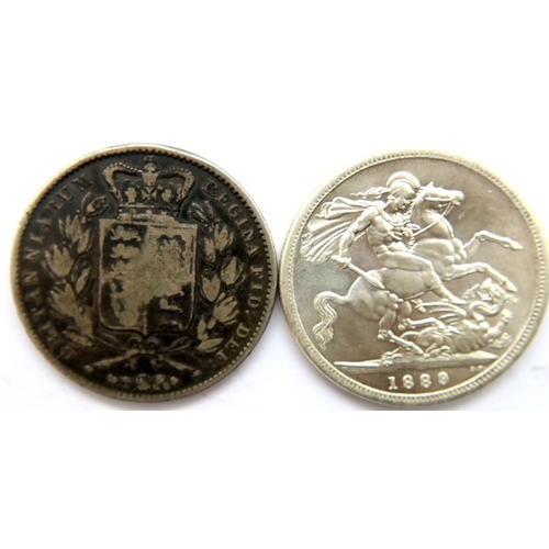 3214 - 1845 - Silver Crown of Queen Victoria - Cinquefoil stops. P&P Group 1 (£14+VAT for the first lot and... 