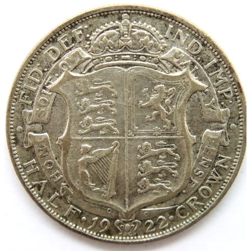 3216 - 1922 - Silver Half Crown of King George V. P&P Group 1 (£14+VAT for the first lot and £1+VAT for sub... 