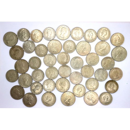 3225 - Mixed Half Crowns and Two Shillings of Elizabeth II. P&P Group 1 (£14+VAT for the first lot and £1+V... 