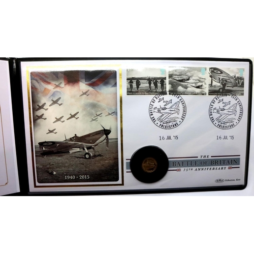 3230 - Jubilee Mint 2015 9ct gold Crown cover, Battle of Britain limited to a run of 299, sealed in slip ca... 