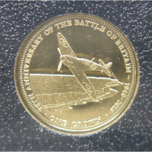 3230 - Jubilee Mint 2015 9ct gold Crown cover, Battle of Britain limited to a run of 299, sealed in slip ca... 