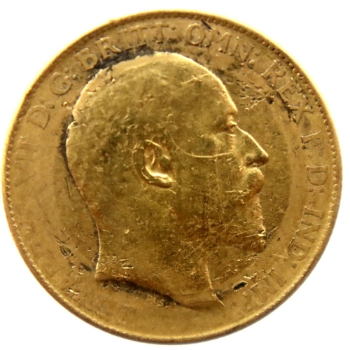 3239 - 1908 Half Sovereign of Edward VII. P&P Group 1 (£14+VAT for the first lot and £1+VAT for subsequent ... 