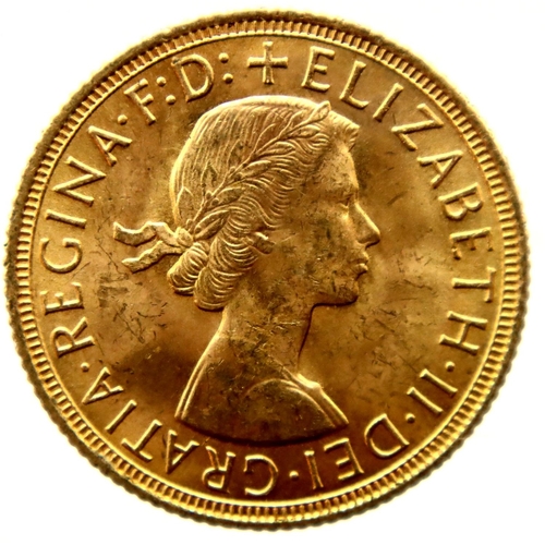 3240 - 1958 Full Sovereign of Elizabeth II. P&P Group 1 (£14+VAT for the first lot and £1+VAT for subsequen... 