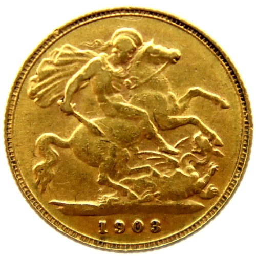 3241 - 1903 Half Sovereign of Edward VII. P&P Group 1 (£14+VAT for the first lot and £1+VAT for subsequent ... 