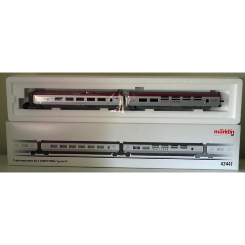 2148 - Marklin H0 3-rail Digital Thalys PBKA high-speed train.  Four items, including 4-unit basic set 3779... 