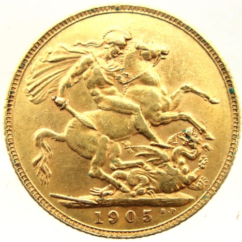 3228 - 1905 full sovereign of Edward VII. P&P Group 1 (£14+VAT for the first lot and £1+VAT for subsequent ... 