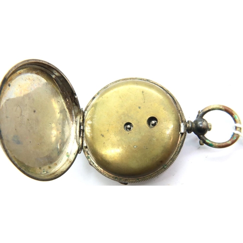 74 - 800 silver fob watch. P&P Group 1 (£14+VAT for the first lot and £1+VAT for subsequent lots)