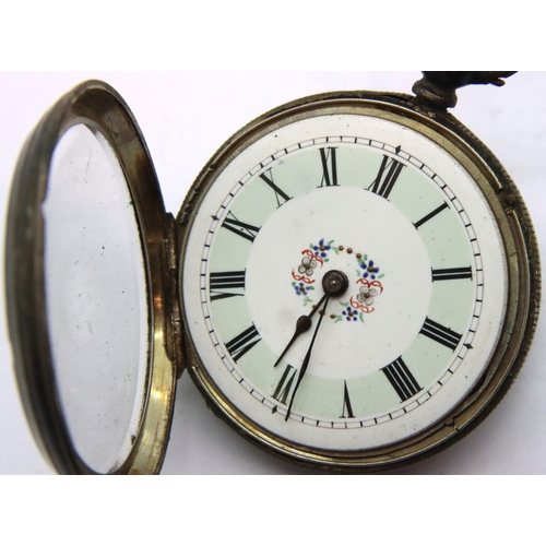 74 - 800 silver fob watch. P&P Group 1 (£14+VAT for the first lot and £1+VAT for subsequent lots)