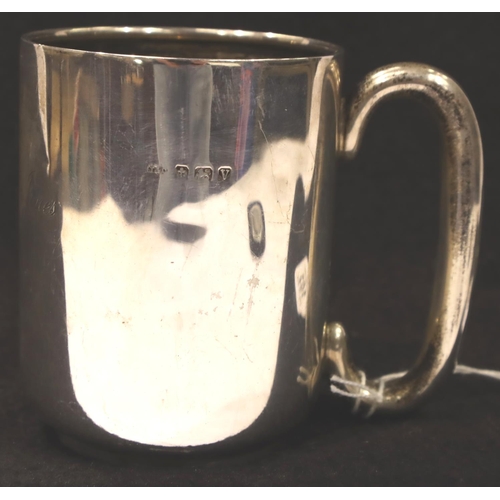 103 - Hallmarked silver christening mug, Birmingham assay, with inscription, 103g. P&P Group 1 (£14+VAT fo... 