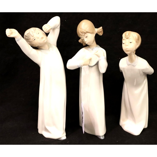 138 - Three Lladro figurines, one with missing lute end. P&P Group 2 (£18+VAT for the first lot and £3+VAT... 