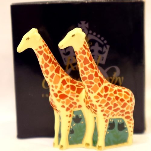 165 - Boxed Royal Crown Derby Giraffes, H: 6 cm. P&P Group 1 (£14+VAT for the first lot and £1+VAT for sub... 