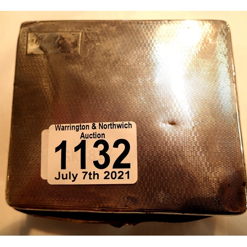 1132 - Hallmarked silver cigarette case. P&P Group 1 (£14+VAT for the first lot and £1+VAT for subsequent l... 