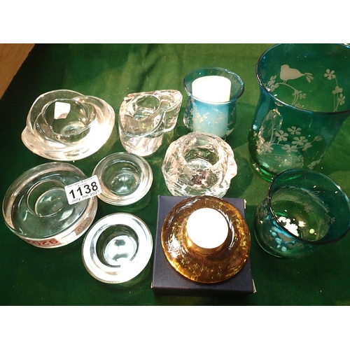 1138 - Small quantity of tea light holders including two by Orrefors. Not available for in-house P&P, conta... 