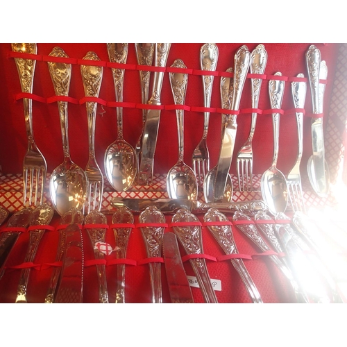 1204 - Silver plated canteen of cutlery. Not available for in-house P&P, contact Paul O'Hea at Mailboxes on... 