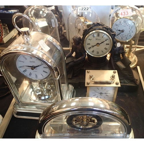 1222 - Collection of mixed clocks including anniversary examples. Not available for in-house P&P, contact P... 