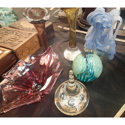 1225 - Collection of glass dump paperweights and art glass. Not available for in-house P&P, contact Paul O'... 