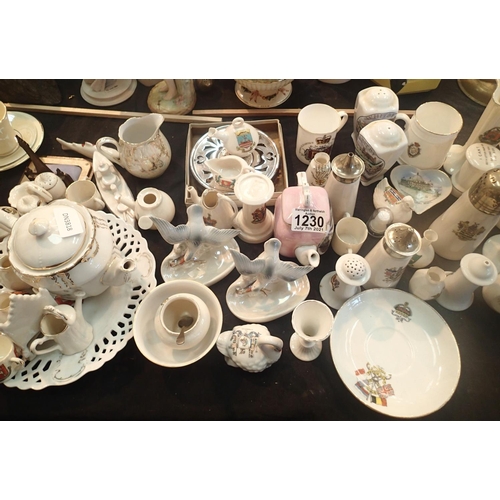 1230 - Large collection vintage souvenir ceramics. Not available for in-house P&P, contact Paul O'Hea at Ma... 