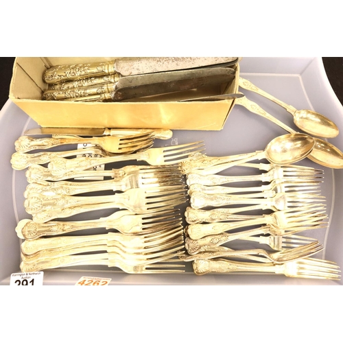 291 - A Harlequin set of silver-plated Kings pattern cutlery, 42 pieces in total. P&P Group 3 (£25+VAT for... 