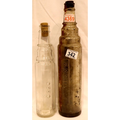 342 - Vintage Essolube 1930s oil bottle and another. Not available for in-house P&P, contact Paul O'Hea at... 