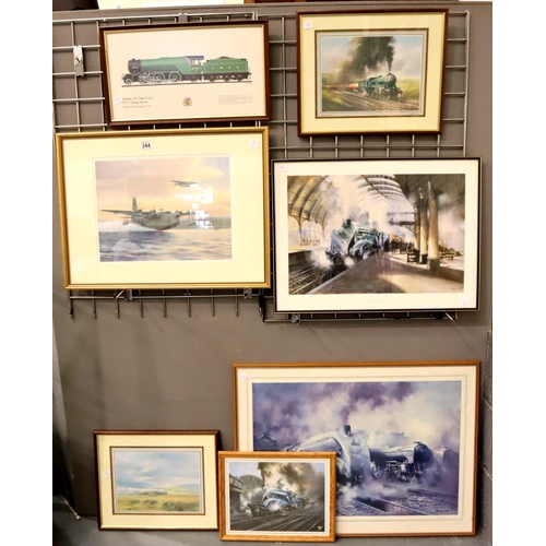 344 - Framed and glazed railway related pictures. various sizes. Not available for in-house P&P, contact P... 