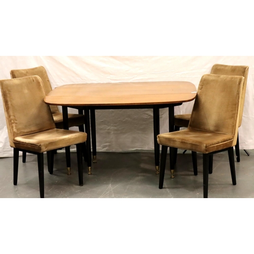 638 - E-Gomme for G Plan, a 1970s dropleaf dining table with a set of four upholstered chairs. Not availab... 