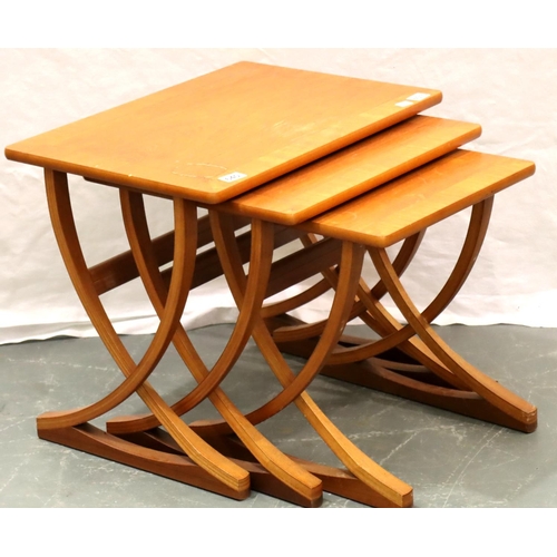 640 - Nest of three Nathan Furniture tables. Not available for in-house P&P, contact Paul O'Hea at Mailbox... 