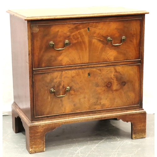 644 - A 19th Century mahogany chest of two long deep drawers, the top drawer later converted to a rise-and... 